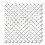 Thassos White Marble Honed Fan Mosaic Tile - American Tile Depot