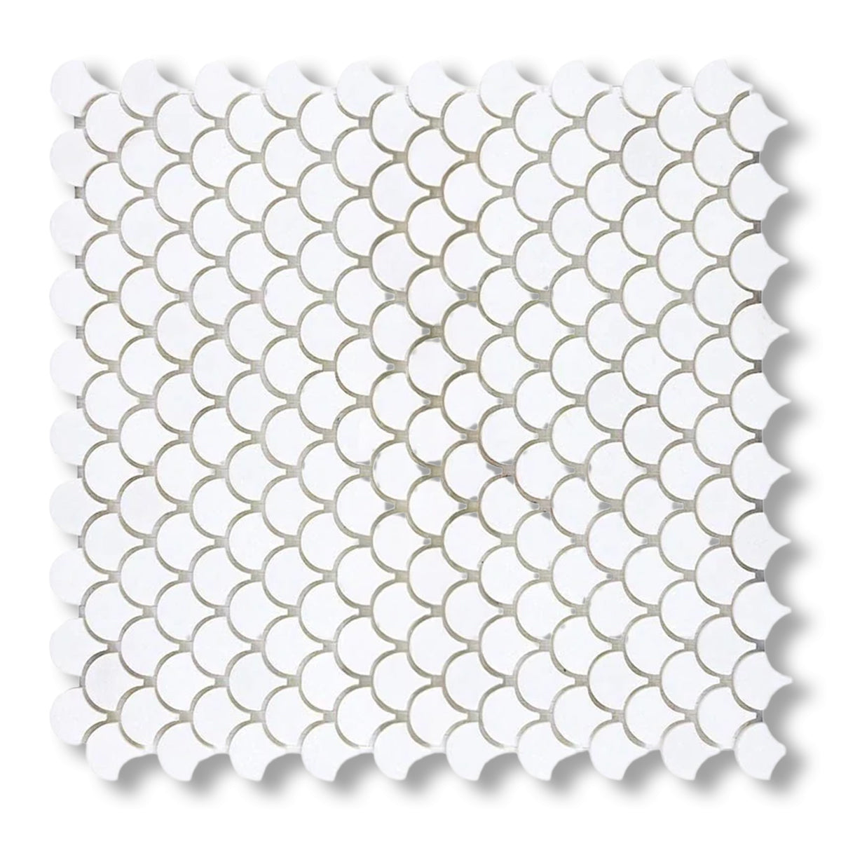 Thassos White Marble Honed Fan Mosaic Tile - American Tile Depot