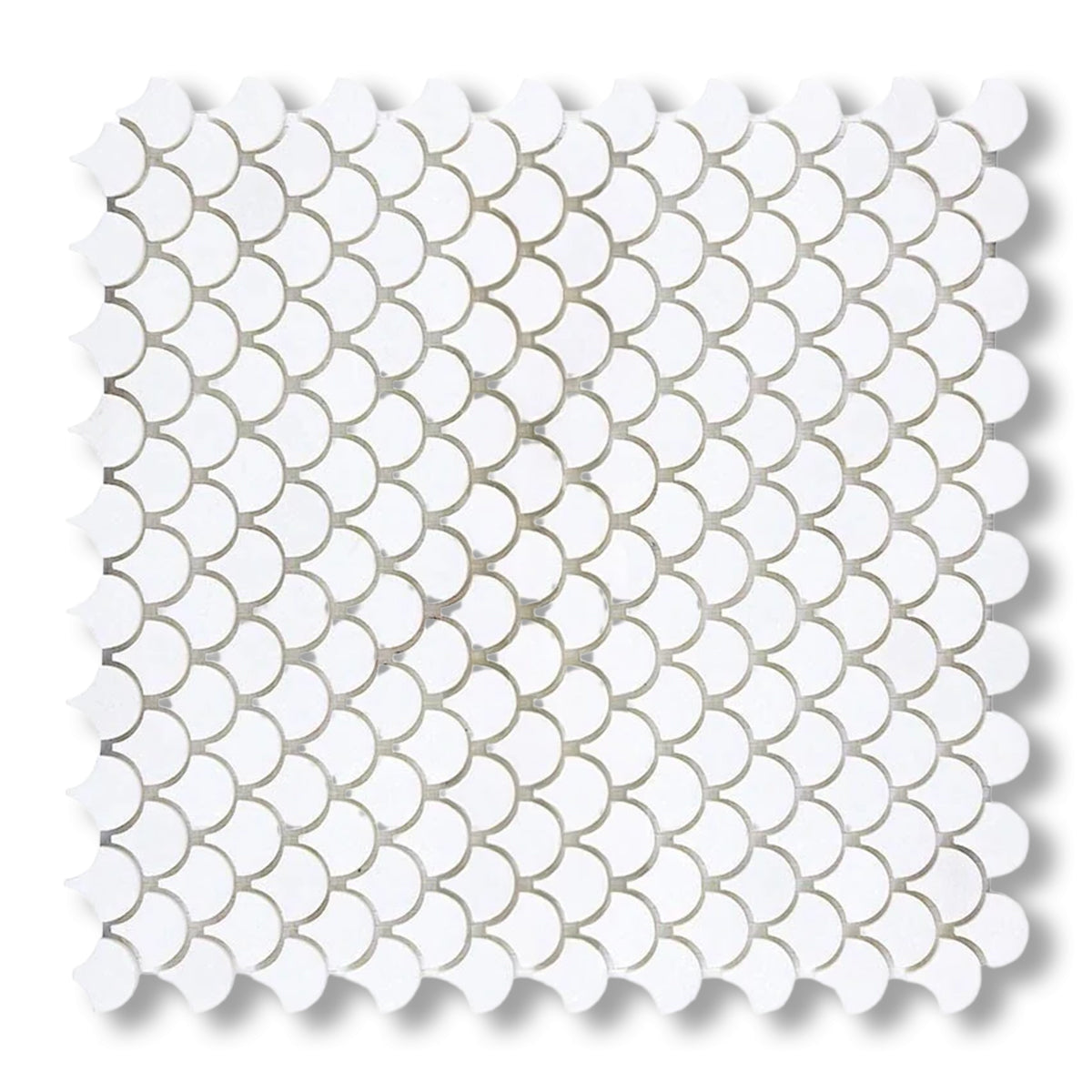 Thassos White Marble Honed Fan Mosaic Tile - American Tile Depot