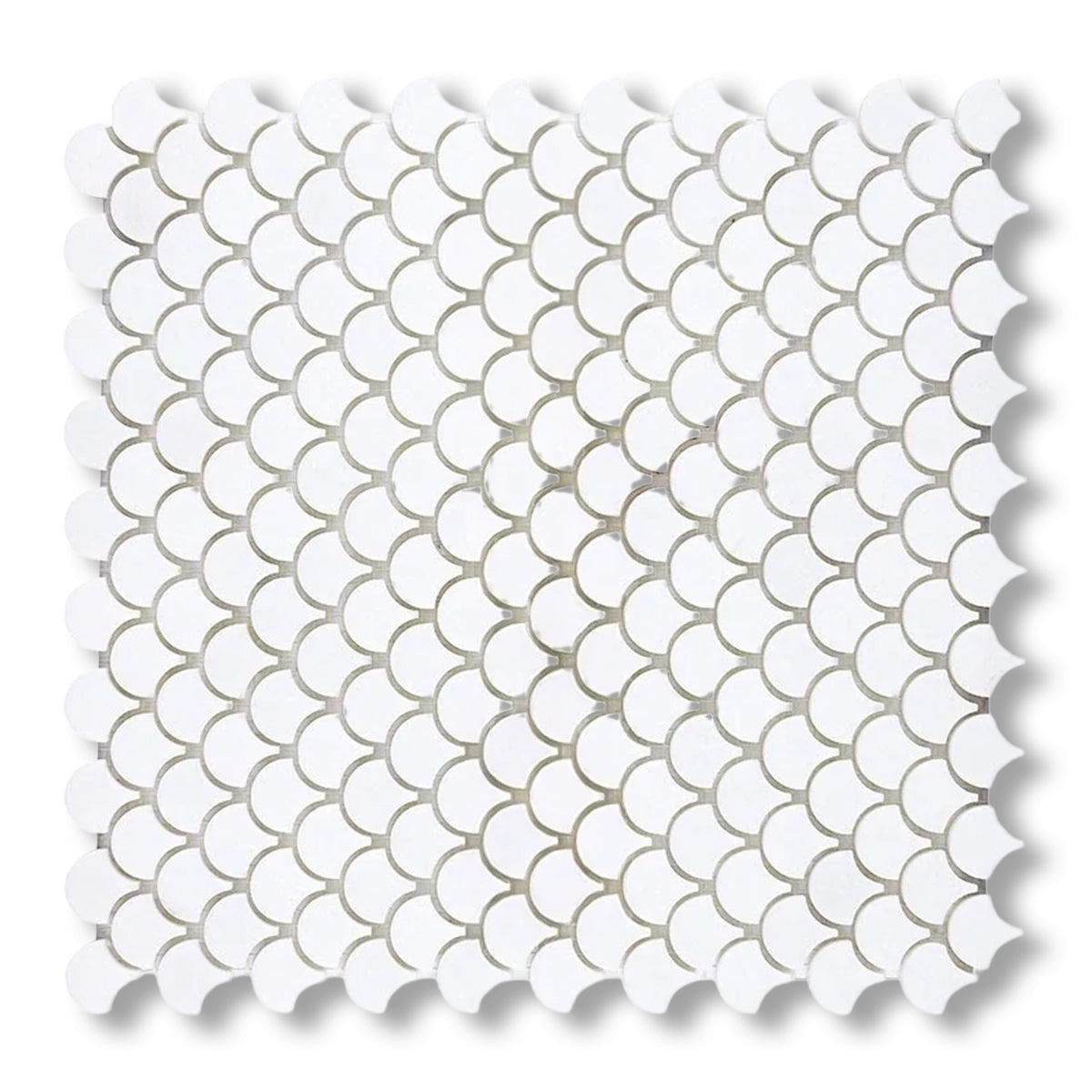 Thassos White Marble Honed Fan Mosaic Tile - American Tile Depot