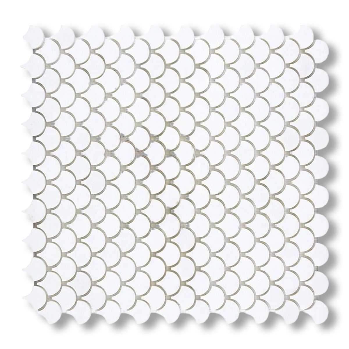 Thassos White Marble Polished Fan Mosaic Tile - American Tile Depot