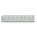 Thassos White Marble Honed Greek Key Border w/ Ming Green Dots - American Tile Depot