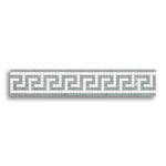 Thassos White Marble Honed Greek Key Border w/ Ming Green Dots - American Tile Depot
