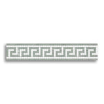 Thassos White Marble Honed Greek Key Border w/ Ming Green Dots - American Tile Depot