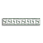 Thassos White Marble Polished Greek Key Border w/ Ming Green Dots - American Tile Depot