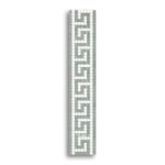 Thassos White Marble Polished Greek Key Border w/ Ming Green Dots - American Tile Depot