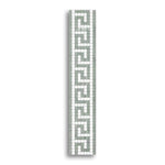Thassos White Marble Honed Greek Key Border w/ Ming Green Dots - American Tile Depot