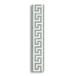Thassos White Marble Polished Greek Key Border w/ Ming Green Dots - American Tile Depot