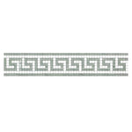 Thassos White Marble Polished Greek Key Border w/ Ming Green Dots Thassos White Marble Polished Greek Key Border w/ Ming Green Dots - American Tile Depot