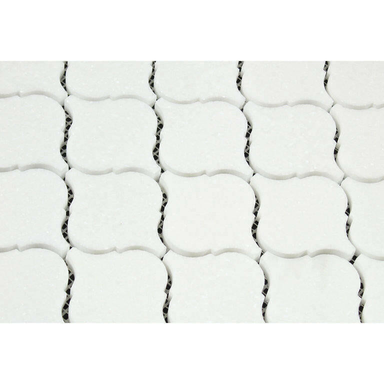 Thassos White Marble Polished Lantern Mosaic Tile Thassos White Marble Polished Lantern Mosaic Tile - American Tile Depot