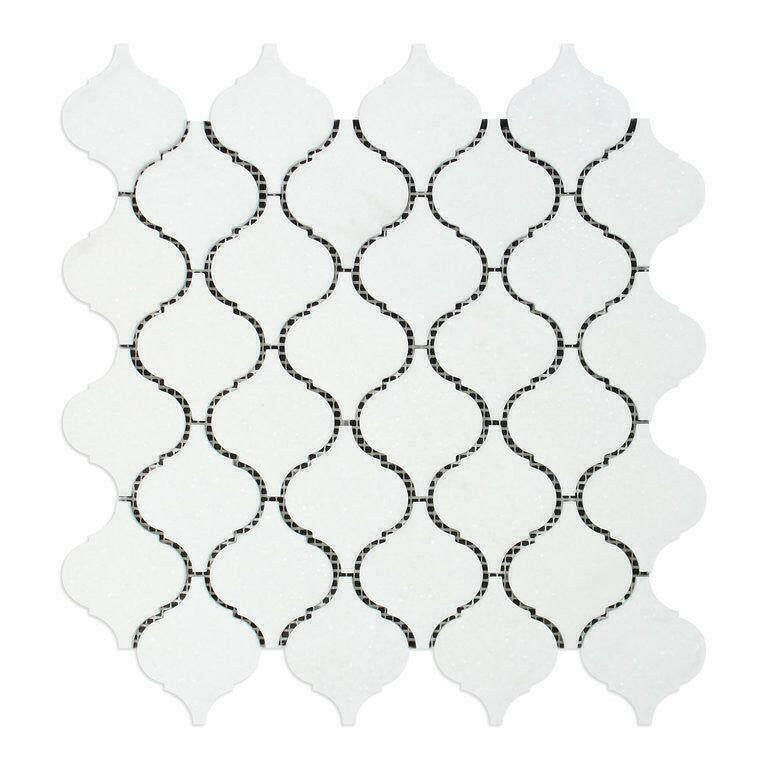 Thassos White Marble Polished Lantern Mosaic Tile - American Tile Depot