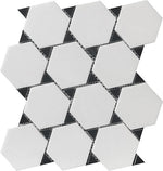 Mineralis Thassos & Nero Marquina Polished Stone & Glass Mosaic Tile-American Tile Depot
