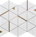 Mineralis Thassos Polished Triangle Stone & Glass Mosaic Tile-American Tile Depot