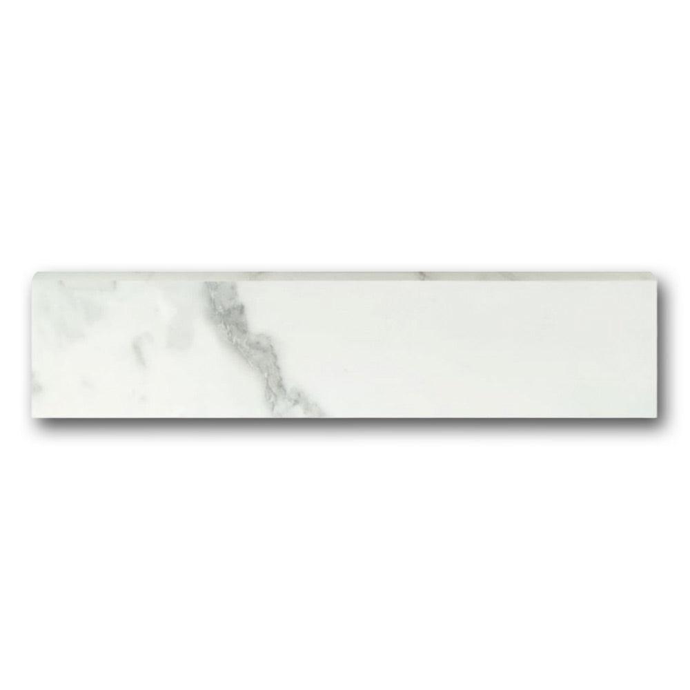 Timeless Statuario Glossy Bullnose 3x12 Molding Trim Timeless Statuario Glossy Bullnose 3x12 Molding Trim - American Tile Depot