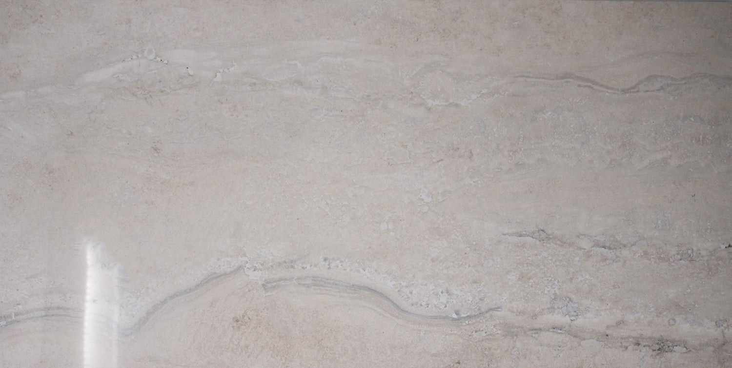 12x24 Travertine Ambra Polished Porcelain Tile