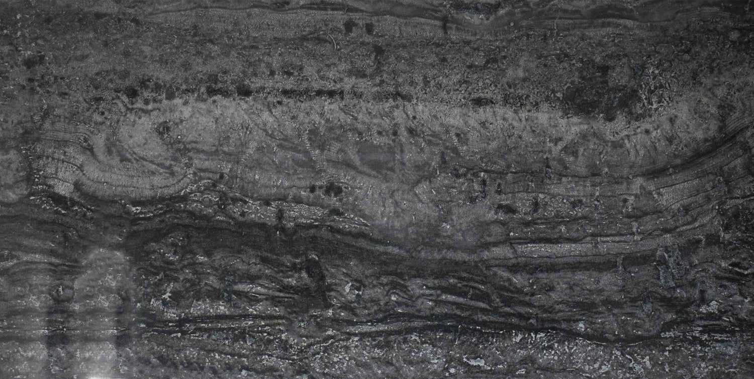 12x24 Travertine Black Polished Porcelain Tile