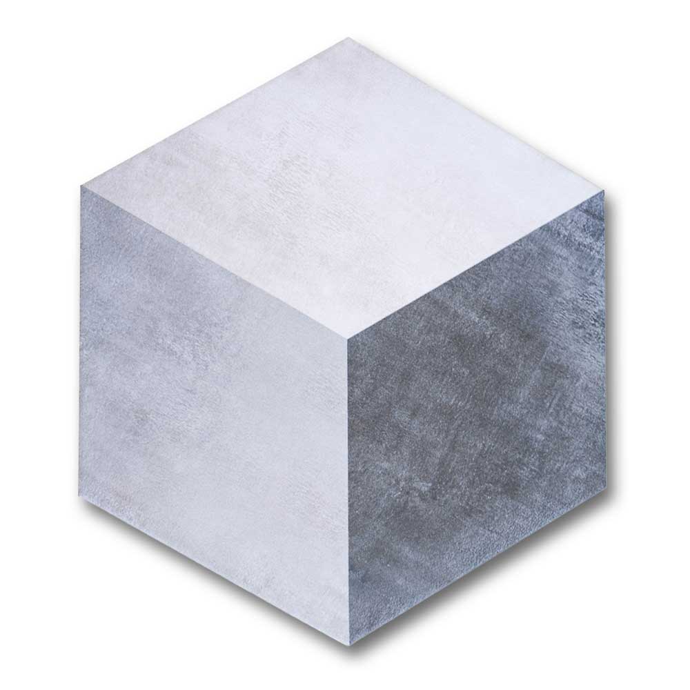 Travessa Cube Matte Concrete Look 13.5" Hexagon Porcelain Tile