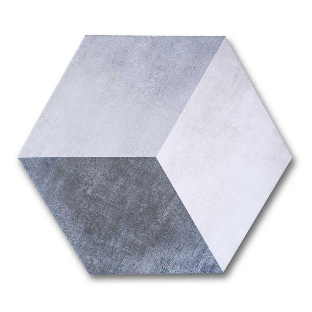 Travessa Cube Matte Concrete Look 13.5" Hexagon Porcelain Tile Travessa Cube Matte Concrete Look 13.5" Hexagon Porcelain Tile - American Tile Depot
