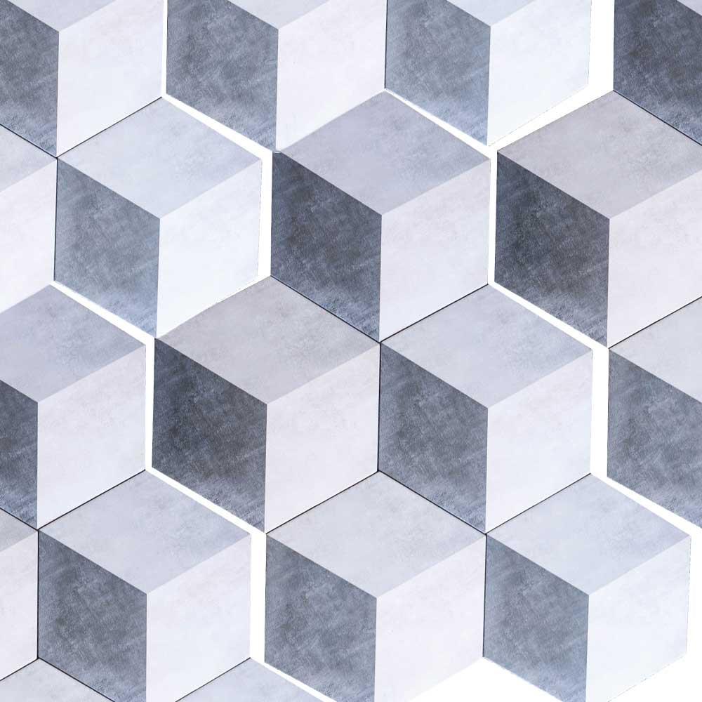 Travessa Cube Matte Concrete Look 13.5" Hexagon Porcelain Tile Travessa Cube Matte Concrete Look 13.5" Hexagon Porcelain Tile - American Tile Depot