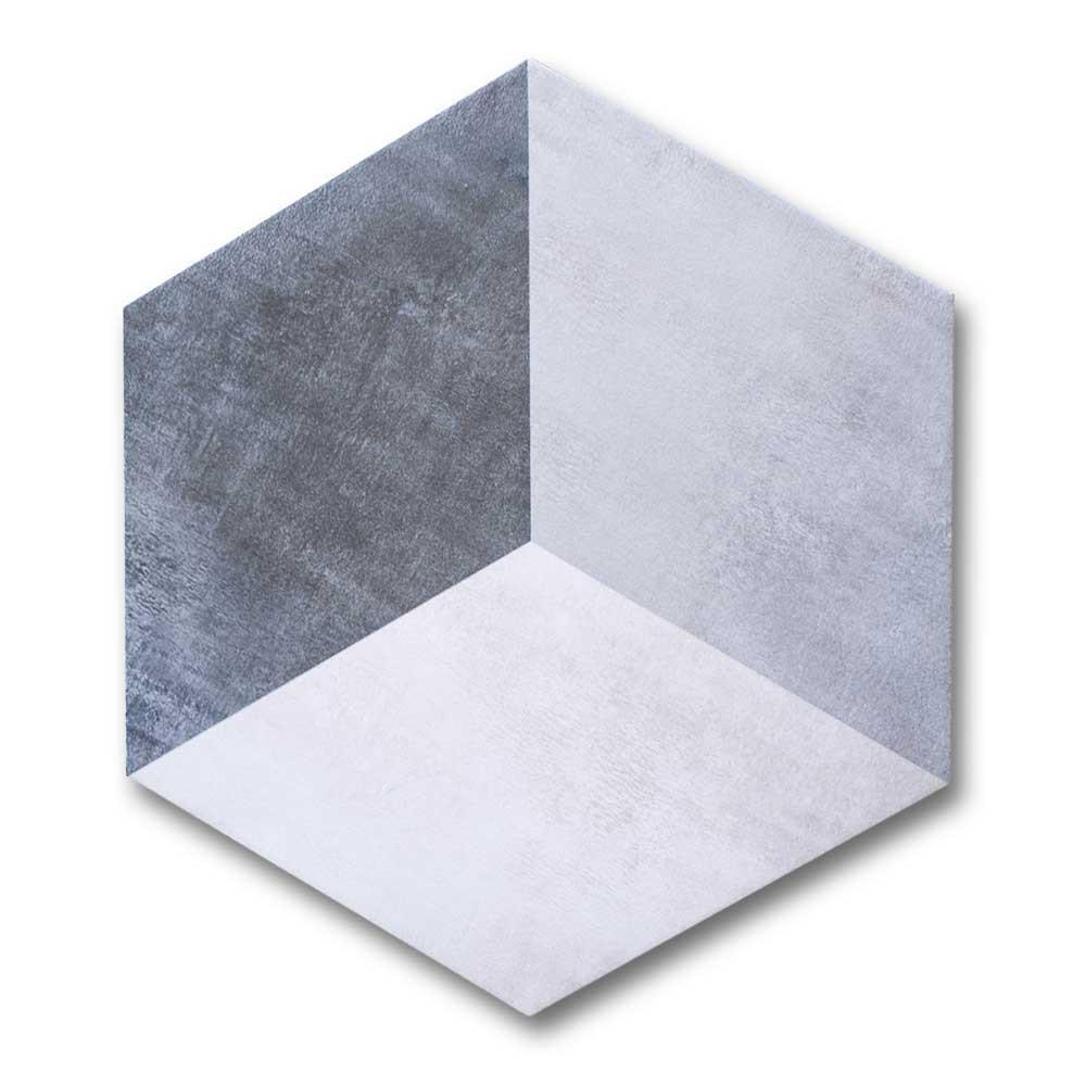 Travessa Cube Matte Concrete Look 13.5" Hexagon Porcelain Tile Travessa Cube Matte Concrete Look 13.5" Hexagon Porcelain Tile - American Tile Depot