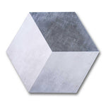 Travessa Cube Matte Concrete Look 13.5" Hexagon Porcelain Tile Travessa Cube Matte Concrete Look 13.5" Hexagon Porcelain Tile - American Tile Depot