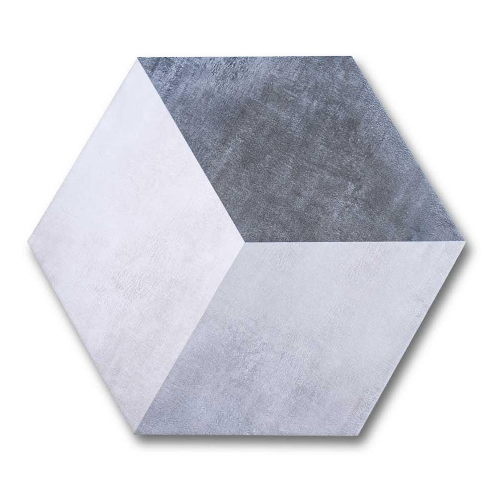 Travessa Cube Matte Concrete Look 13.5" Hexagon Porcelain Tile Travessa Cube Matte Concrete Look 13.5" Hexagon Porcelain Tile - American Tile Depot