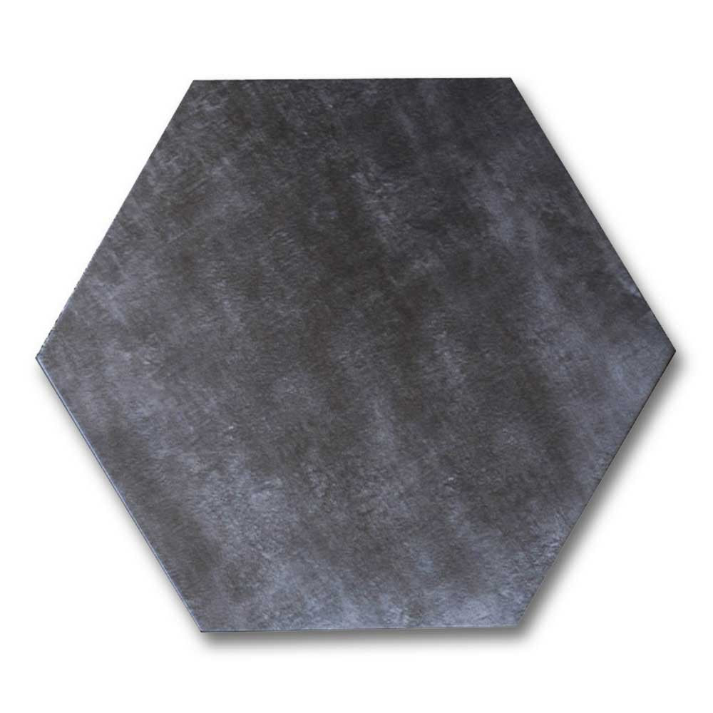 Travessa Dark Matte Concrete Look 13.5" Hexagon Porcelain Tile