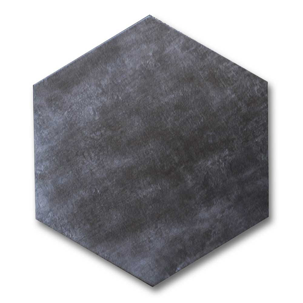 Travessa Dark Matte Concrete Look 13.5" Hexagon Porcelain Tile
