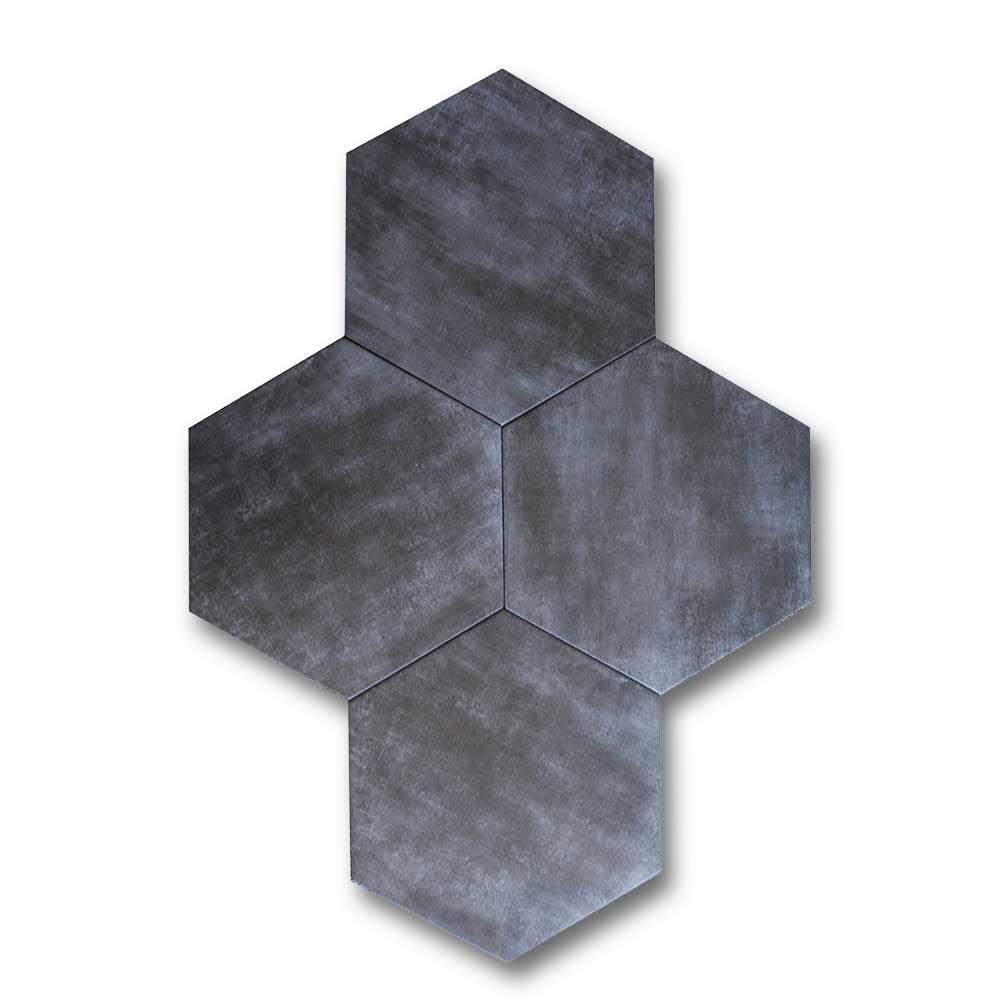 Travessa Dark Matte Concrete Look 13.5" Hexagon Porcelain Tile Travessa Dark Matte Concrete Look 13.5" Hexagon Porcelain Tile - American Tile Depot