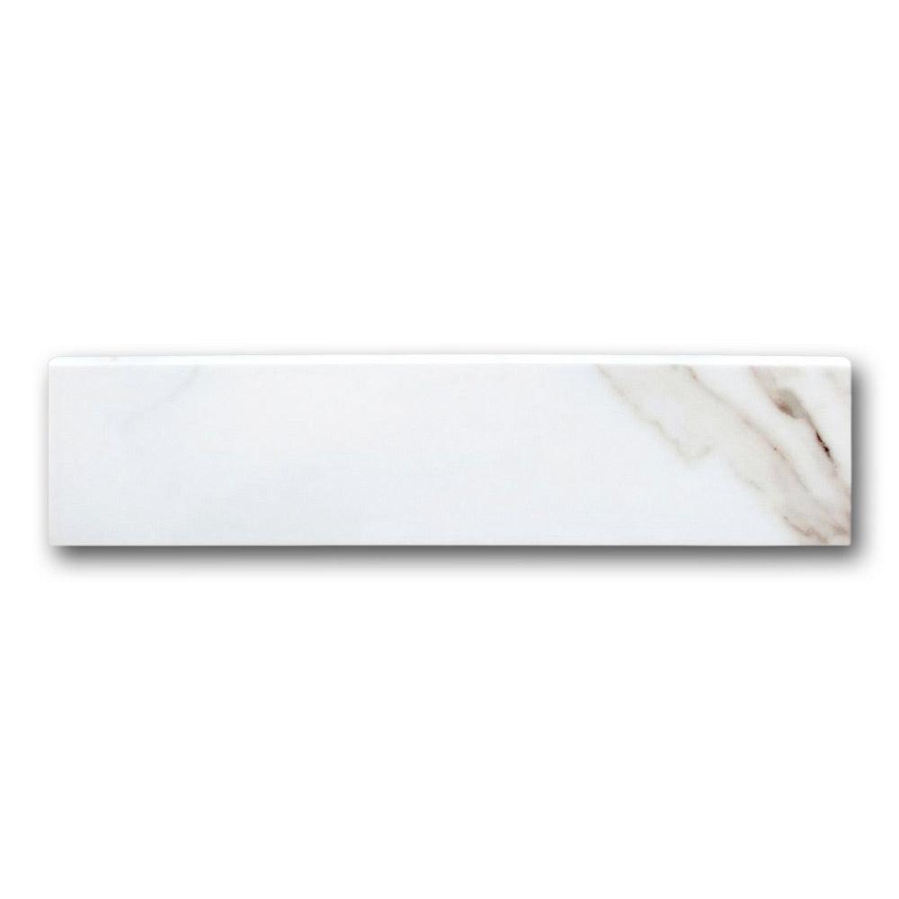 Triad Calacatta White Soft Bullnose 3x12 Molding Trim Triad Calacatta White Soft Bullnose 3x12 Molding Trim - American Tile Depot