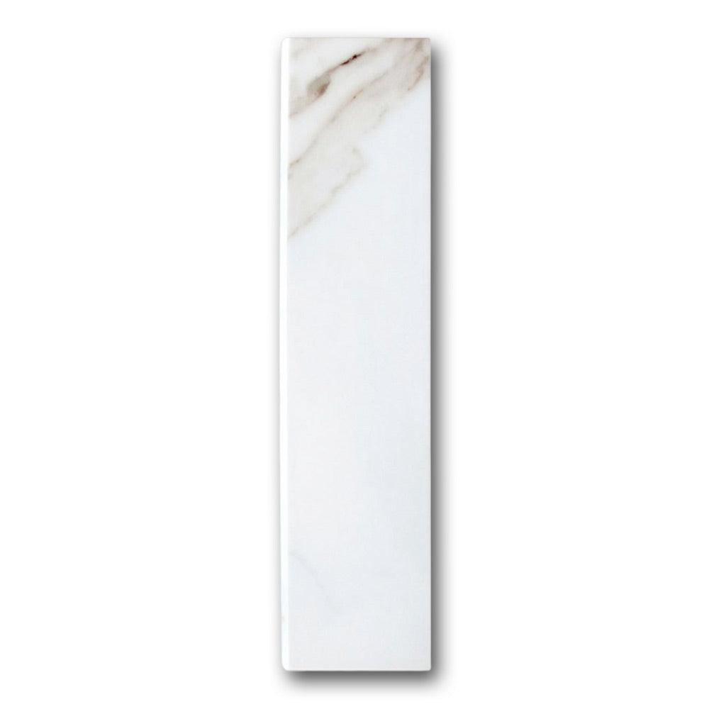 Triad Calacatta White Soft Bullnose 3x12 Molding Trim Triad Calacatta White Soft Bullnose 3x12 Molding Trim - American Tile Depot
