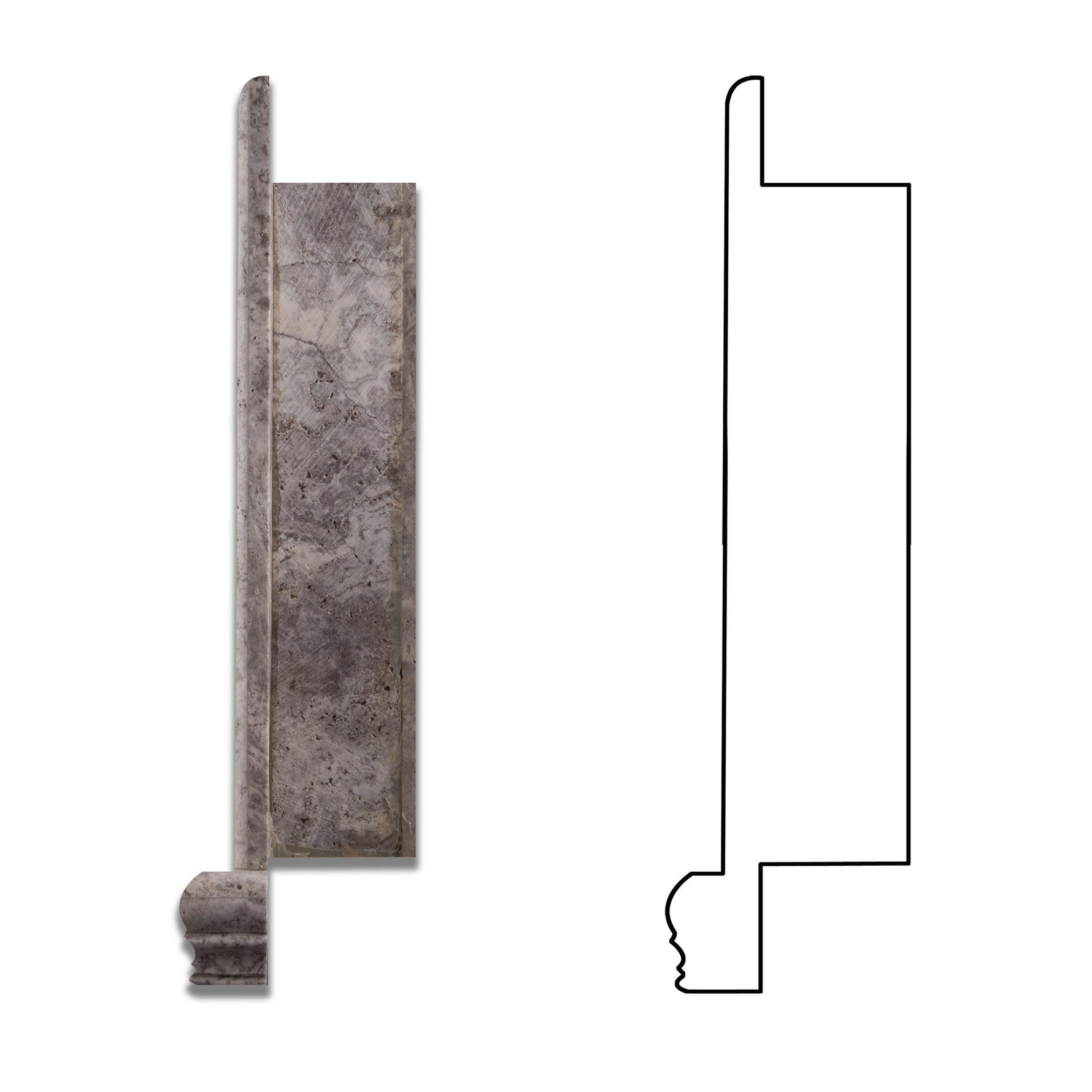 Tundra Gray (Atlantic Gray) Marble Hand-Made Custom Shampoo Niche / Shelf - LARGE - Polished Tundra Gray (Atlantic Gray) Marble Hand-Made Custom Shampoo Niche / Shelf - LARGE - Polished - American Tile Depot