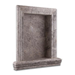 Tundra Gray (Atlantic Gray) Marble Hand-Made Custom Shampoo Niche / Shelf - LARGE - Polished Tundra Gray (Atlantic Gray) Marble Hand-Made Custom Shampoo Niche / Shelf - LARGE - Polished - American Tile Depot