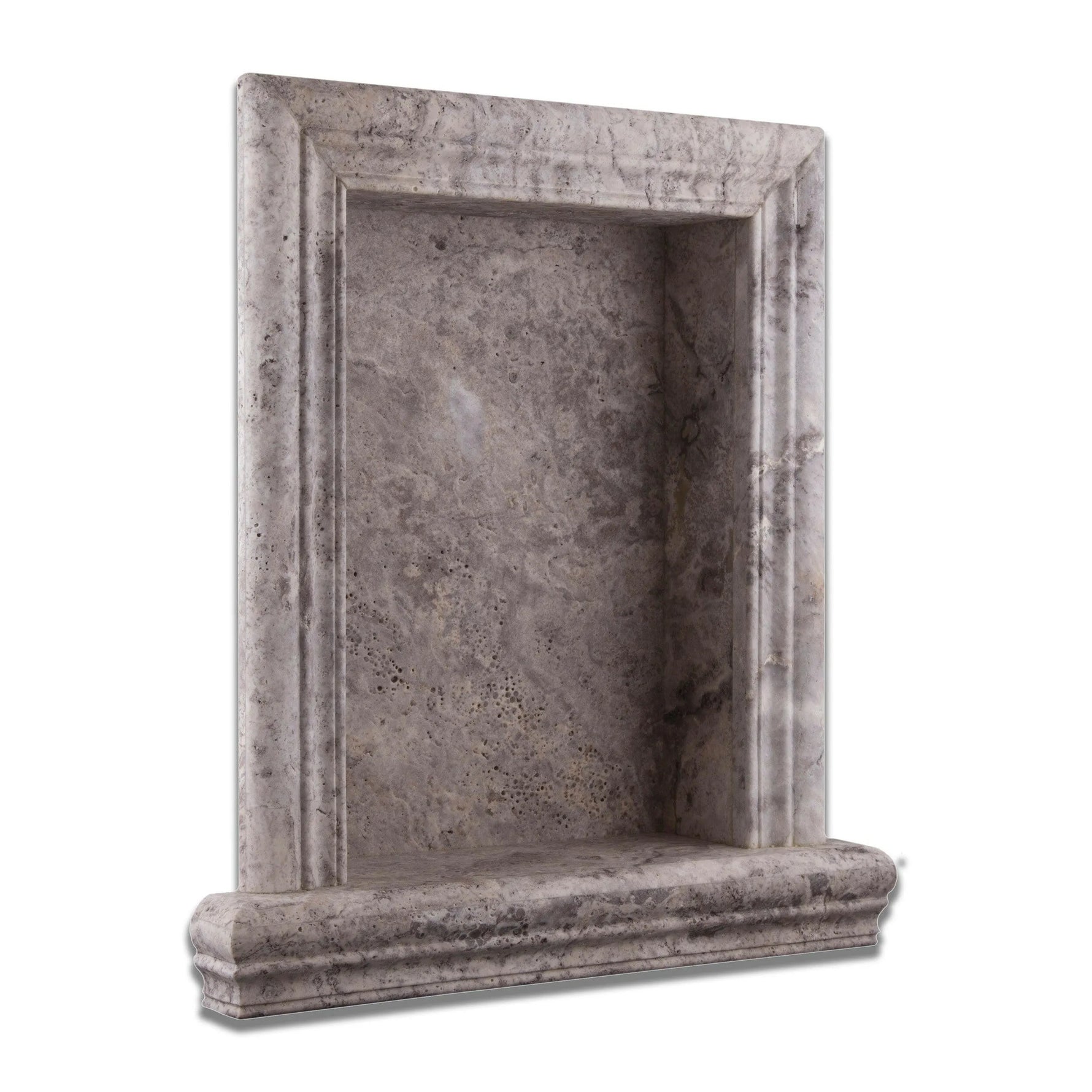 Tundra Gray (Atlantic Gray) Marble Hand-Made Custom Shampoo Niche / Shelf - LARGE - Polished Tundra Gray (Atlantic Gray) Marble Hand-Made Custom Shampoo Niche / Shelf - LARGE - Polished - American Tile Depot