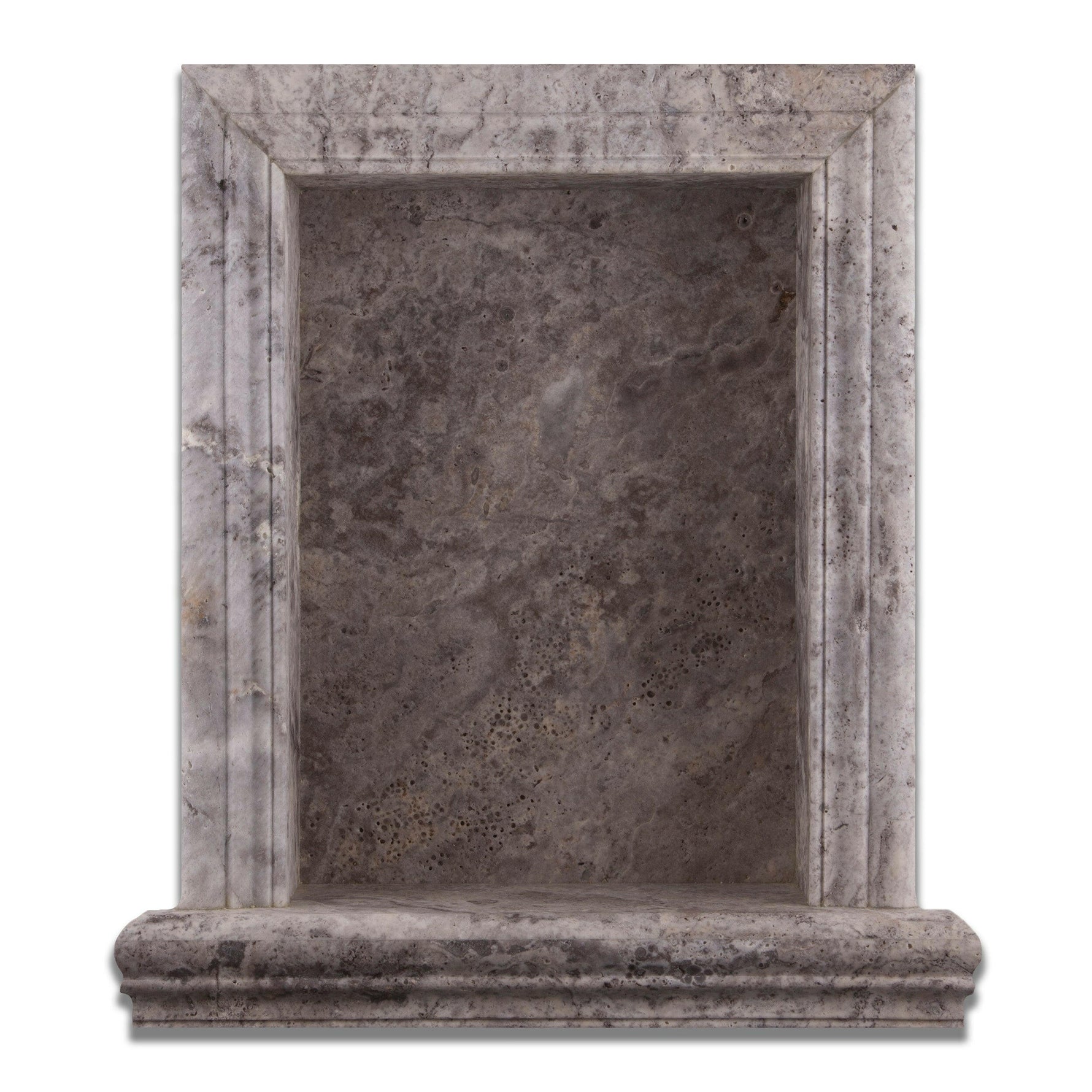 Tundra Gray (Atlantic Gray) Marble Hand-Made Custom Shampoo Niche / Shelf - LARGE - Polished Tundra Gray (Atlantic Gray) Marble Hand-Made Custom Shampoo Niche / Shelf - LARGE - Polished - American Tile Depot