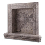 Tundra Gray (Atlantic Gray) Marble Hand-Made Custom Shampoo Niche / Shelf - SMALL - Honed Tundra Gray (Atlantic Gray) Marble Hand-Made Custom Shampoo Niche / Shelf - SMALL - Honed - American Tile Depot