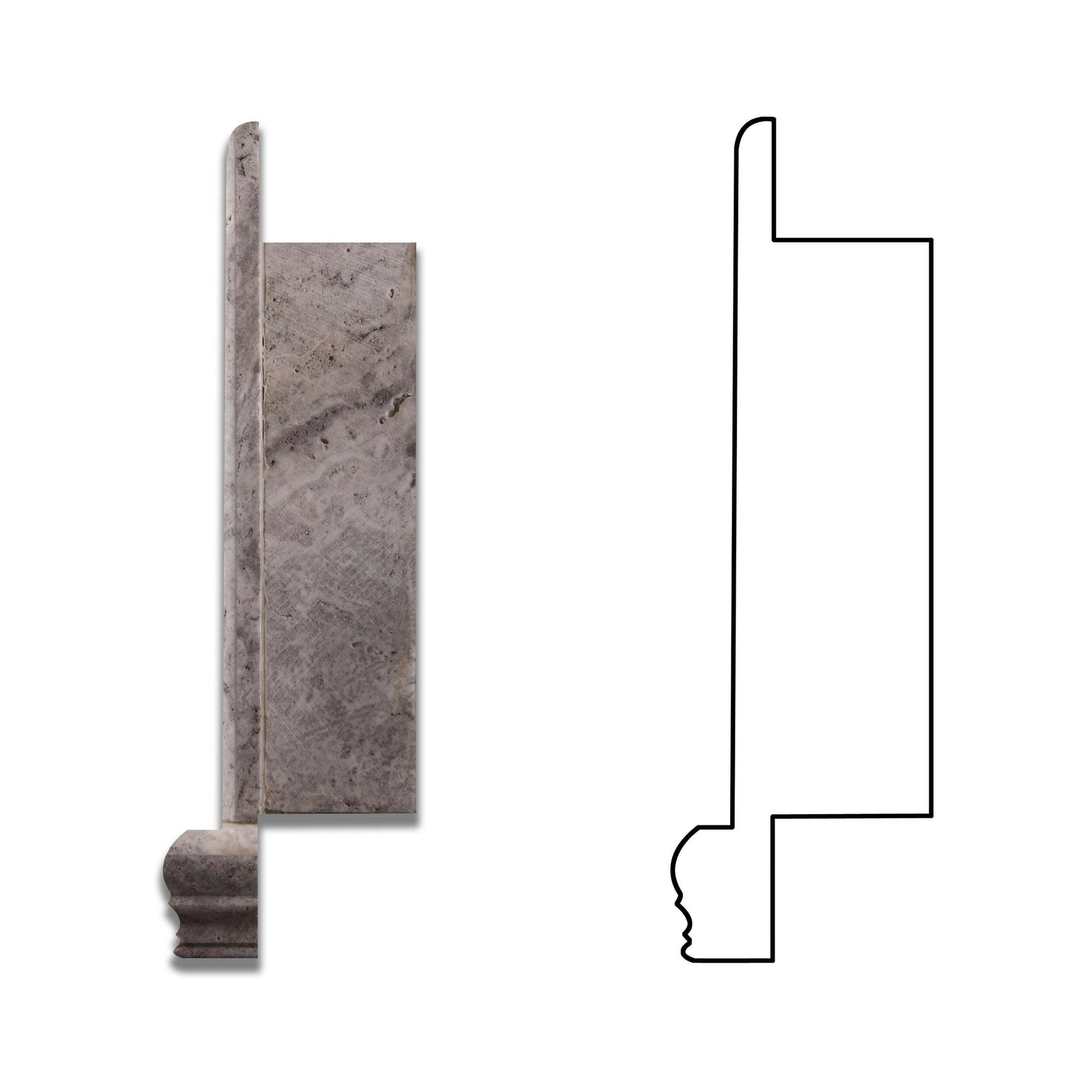 Tundra Gray (Atlantic Gray) Marble Hand-Made Custom Shampoo Niche / Shelf - SMALL - Honed Tundra Gray (Atlantic Gray) Marble Hand-Made Custom Shampoo Niche / Shelf - SMALL - Honed - American Tile Depot