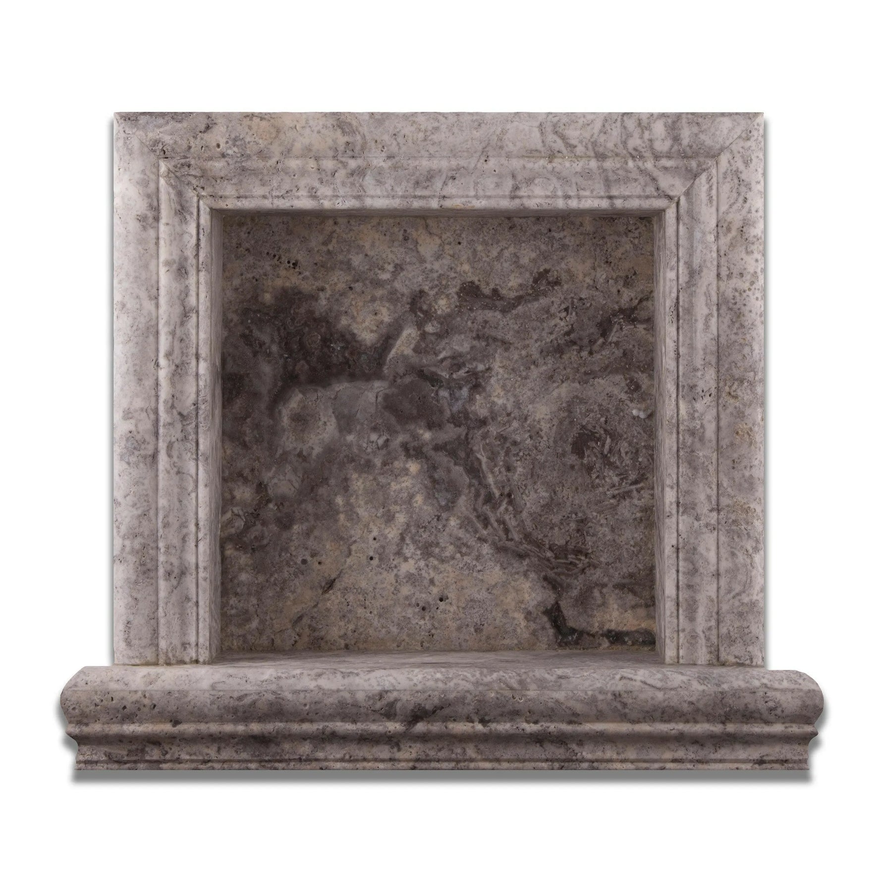 Tundra Gray (Atlantic Gray) Marble Hand-Made Custom Shampoo Niche / Shelf - SMALL - Honed Tundra Gray (Atlantic Gray) Marble Hand-Made Custom Shampoo Niche / Shelf - SMALL - Honed - American Tile Depot