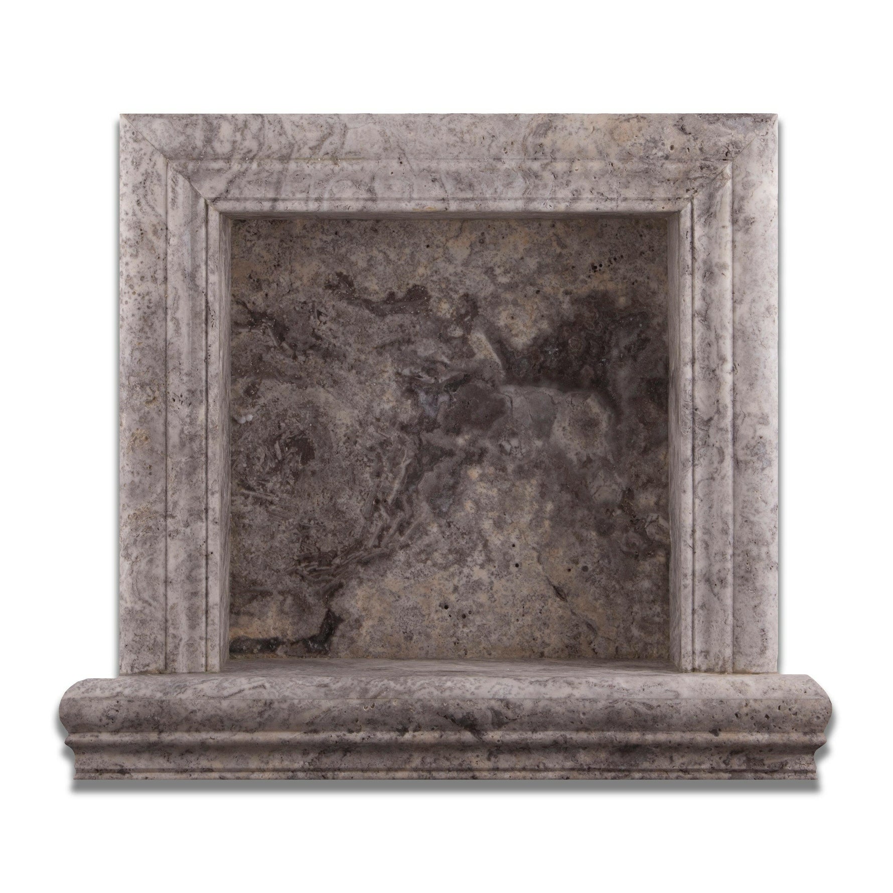 Tundra Gray (Atlantic Gray) Marble Hand-Made Custom Shampoo Niche / Shelf - SMALL - Honed Tundra Gray (Atlantic Gray) Marble Hand-Made Custom Shampoo Niche / Shelf - SMALL - Honed - American Tile Depot