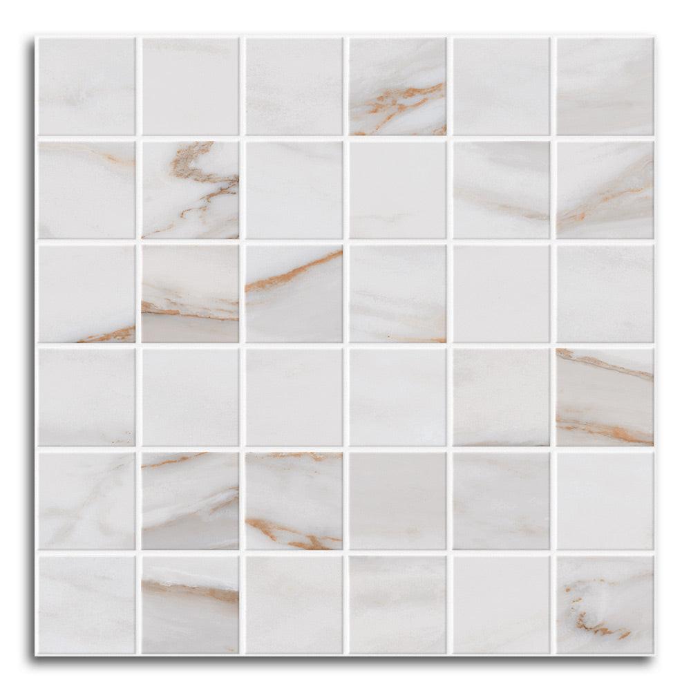 Tuscan Vein Gold Unpolished Square Porcelain Mosaic Tile Tuscan Vein Gold Unpolished Square Porcelain Mosaic Tile - American Tile Depot