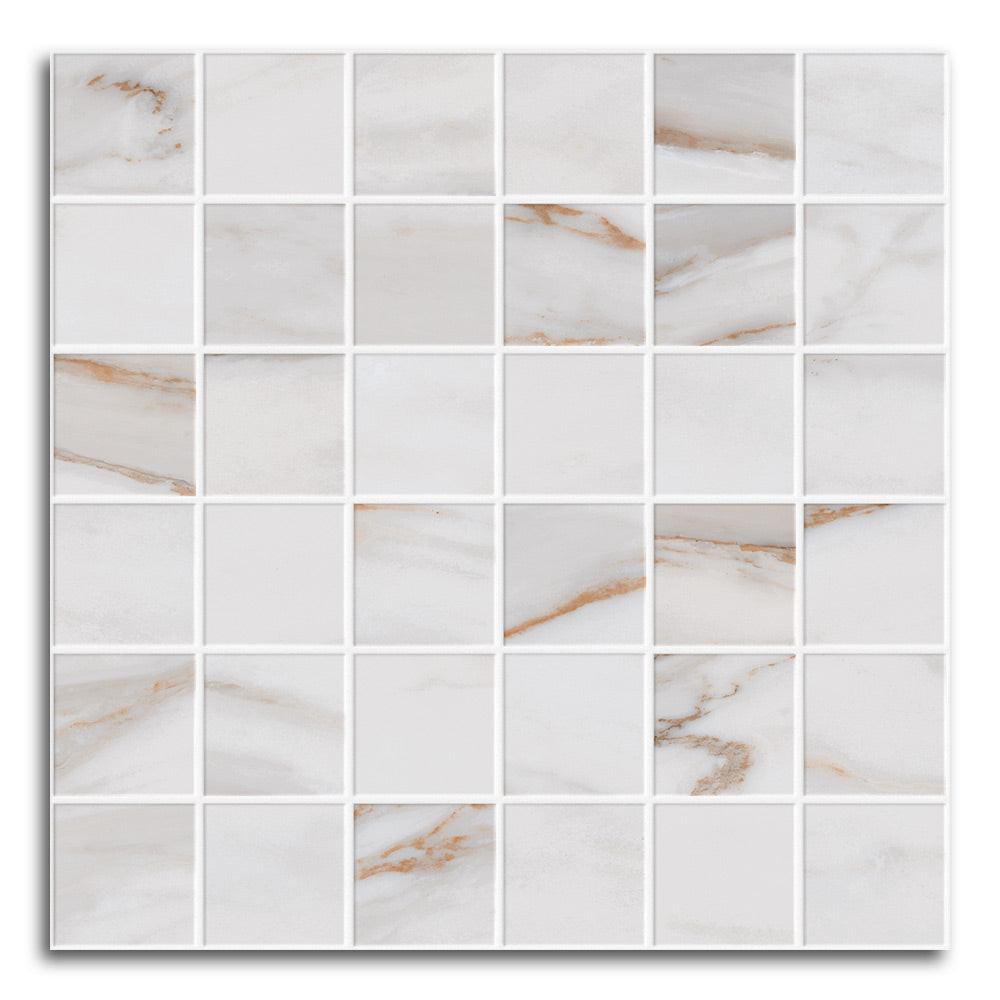 Tuscan Vein Gold Unpolished Square Porcelain Mosaic Tile Tuscan Vein Gold Unpolished Square Porcelain Mosaic Tile - American Tile Depot