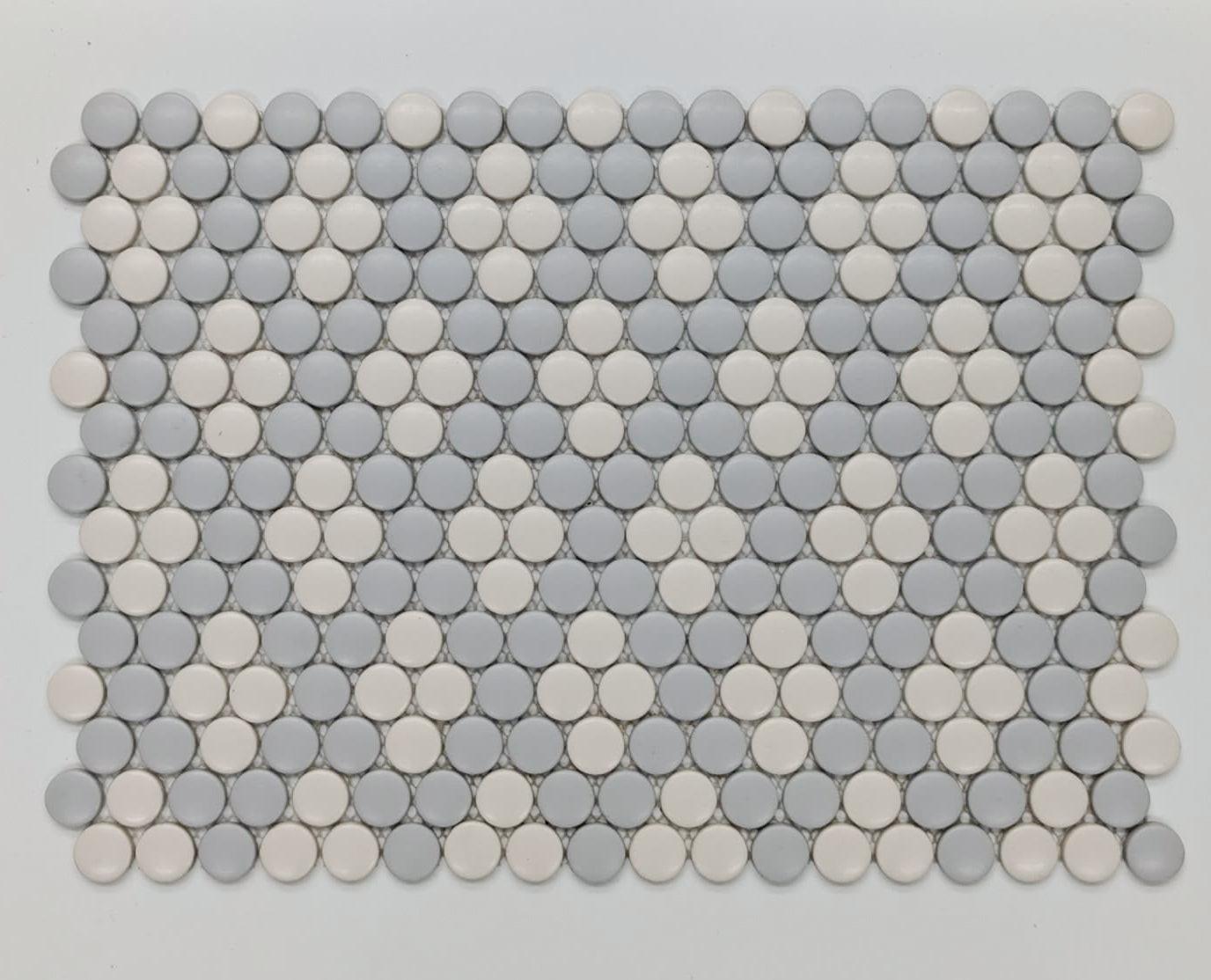 Union Station Antwerp Snow Circular Glass Mosaic Tile | FINAL SALE Union Station Antwerp Snow Circular Glass Mosaic Tile | FINAL SALE - American Tile Depot