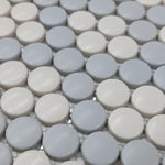 Union Station Antwerp Snow Circular Glass Mosaic Tile | FINAL SALE Union Station Antwerp Snow Circular Glass Mosaic Tile | FINAL SALE - American Tile Depot