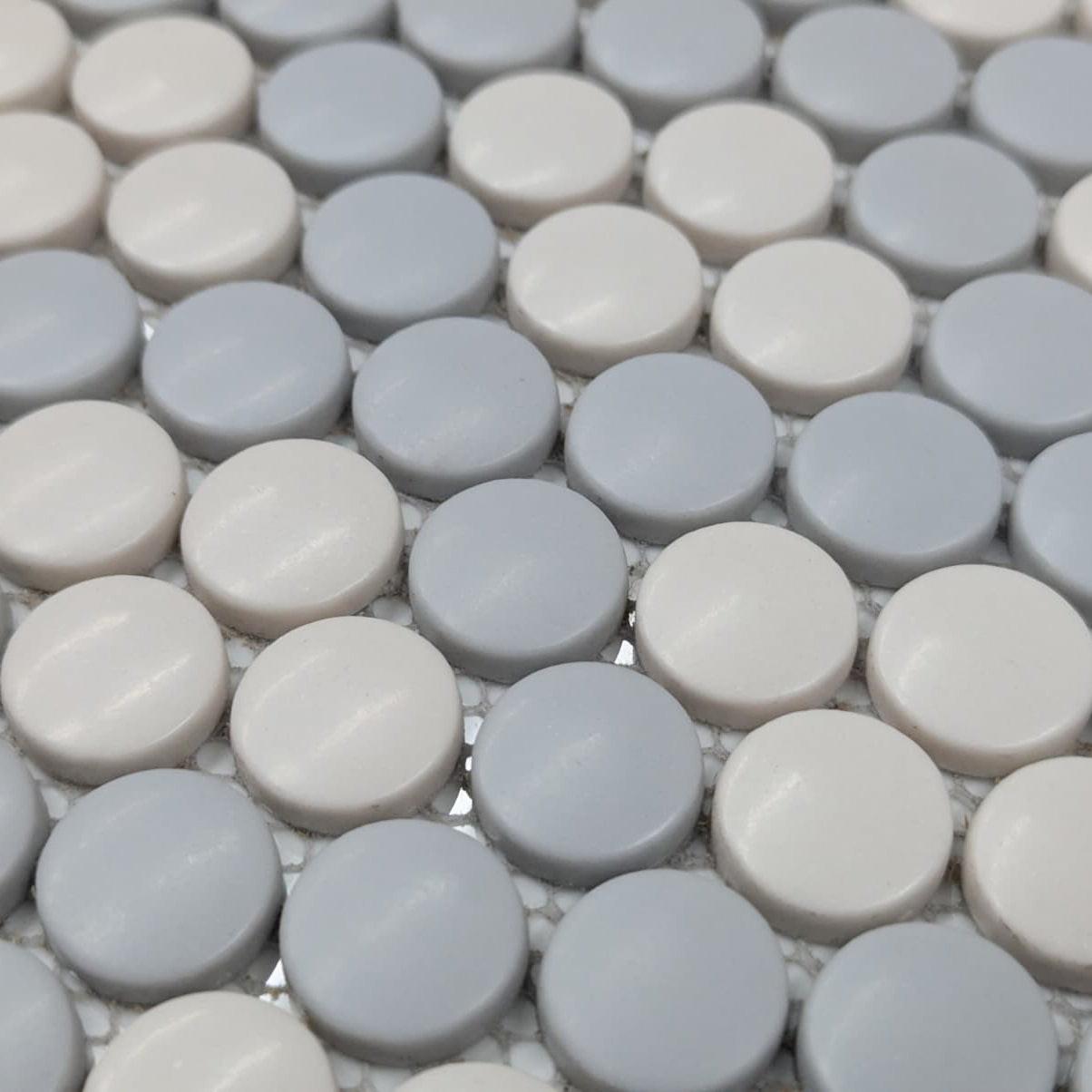 Union Station Antwerp Snow Circular Glass Mosaic Tile | FINAL SALE Union Station Antwerp Snow Circular Glass Mosaic Tile | FINAL SALE - American Tile Depot