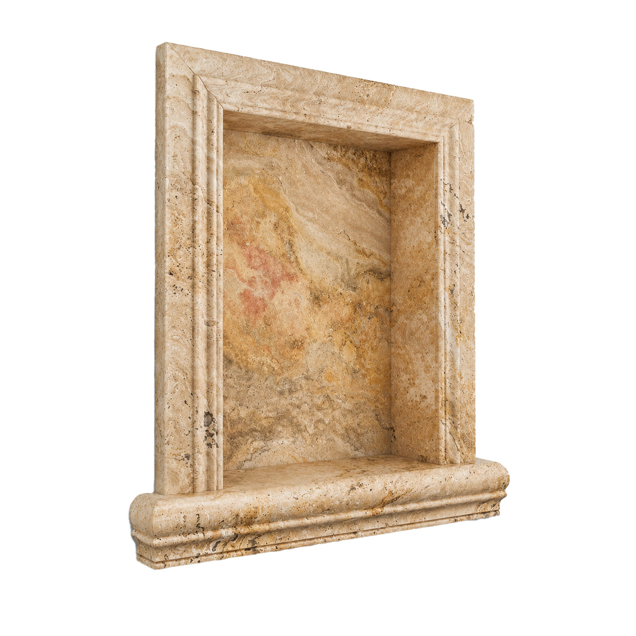 Valencia Travertine Hand-Made Custom Shampoo Niche / Shelf - LARGE - Honed - American Tile Depot