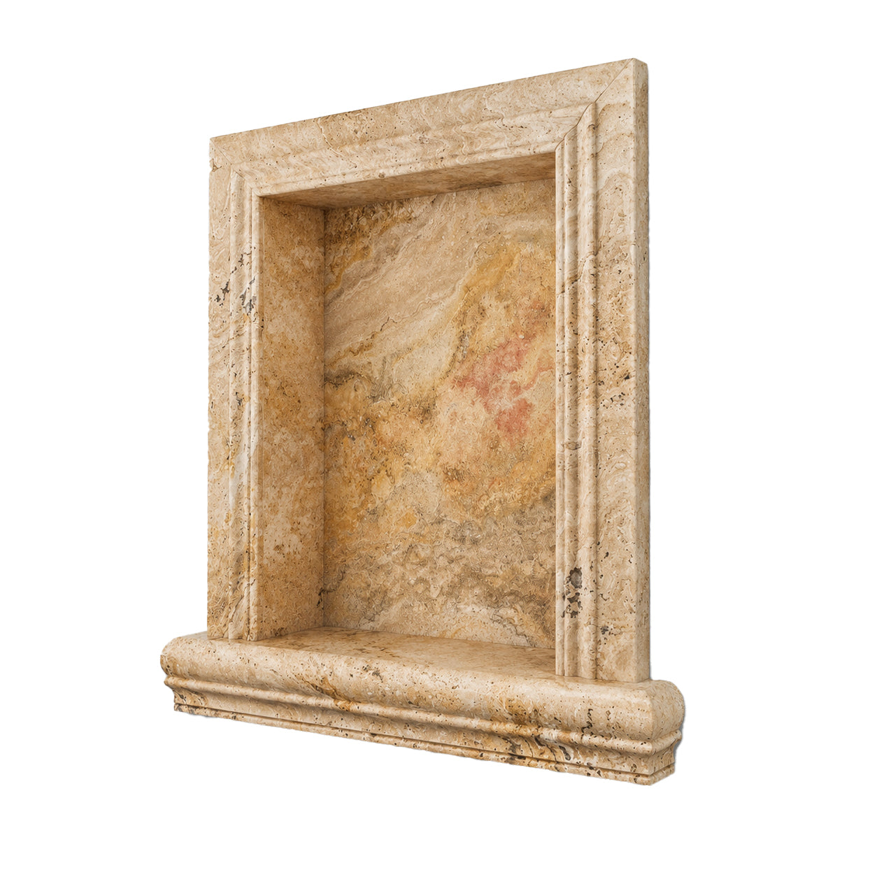 Valencia Travertine Hand-Made Custom Shampoo Niche / Shelf - LARGE - Honed - American Tile Depot