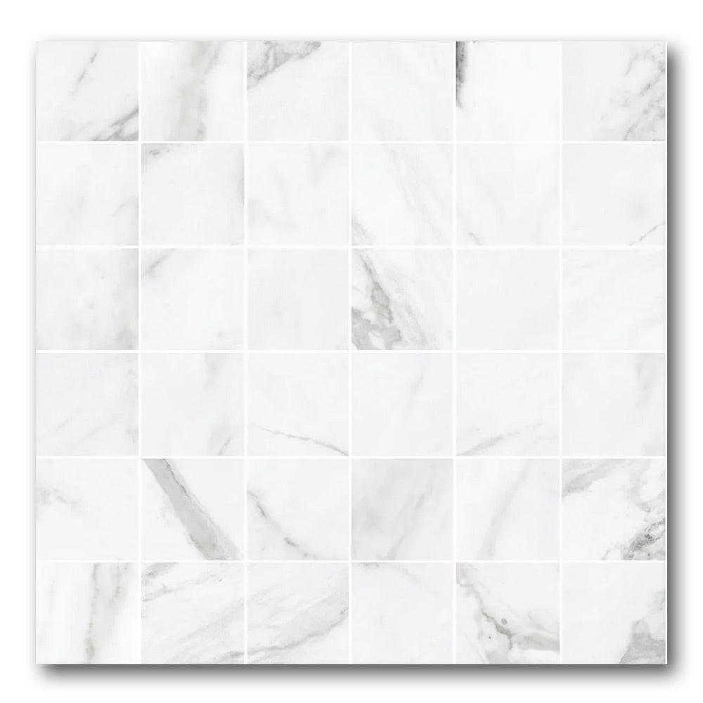 VeinLux White Unpolished Porcelain Mosaic Tile VeinLux White Unpolished Porcelain Mosaic Tile - American Tile Depot