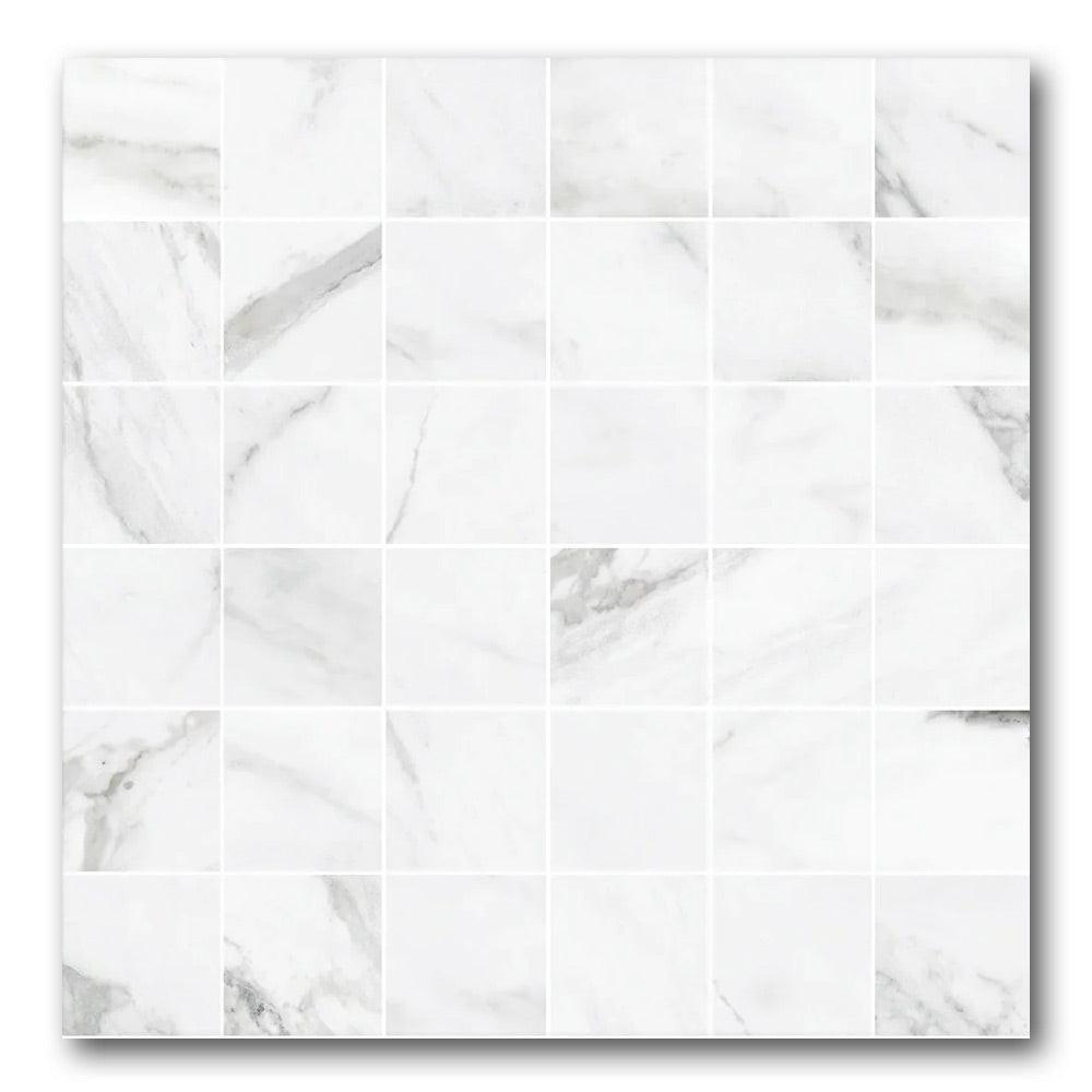 VeinLux White Unpolished Porcelain Mosaic Tile VeinLux White Unpolished Porcelain Mosaic Tile - American Tile Depot