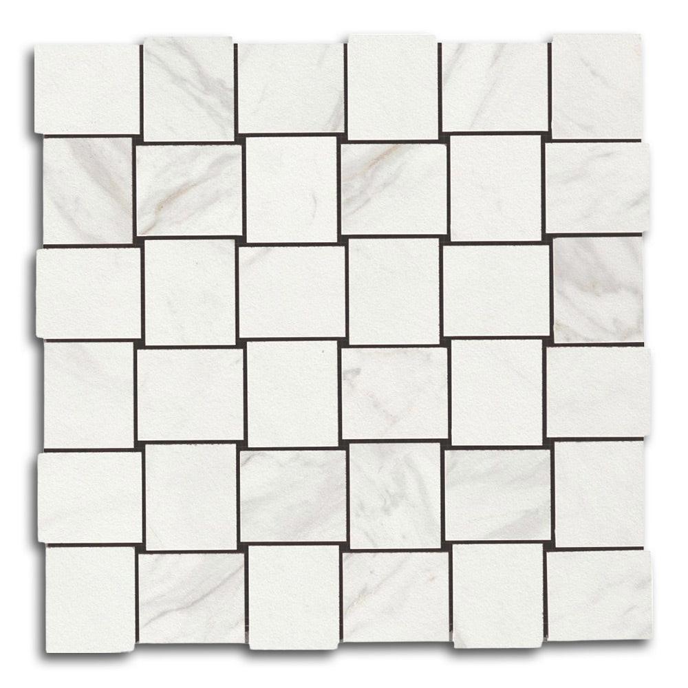 Veina Calacatta Levigato Basketweave Porcelain Mosaic Tile Veina Calacatta Levigato Basketweave Porcelain Mosaic Tile - American Tile Depot