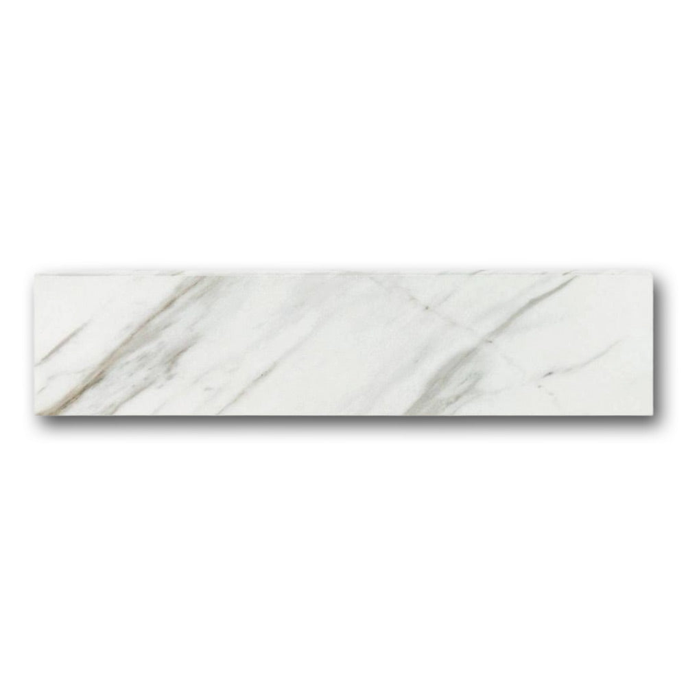 Veina Calacatta Levigato Bullnose 3x12 Molding Trim